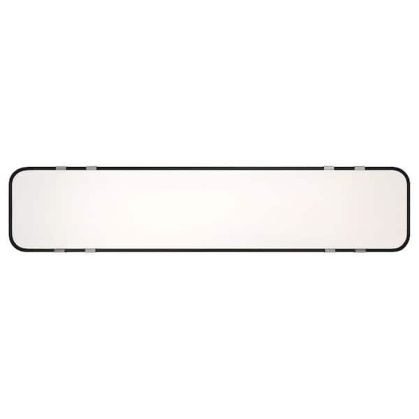 Eight 47 in. Matte Black with Brushed Nickel Accents Selectable LED CCT Modern Shaded Flush Mount Light