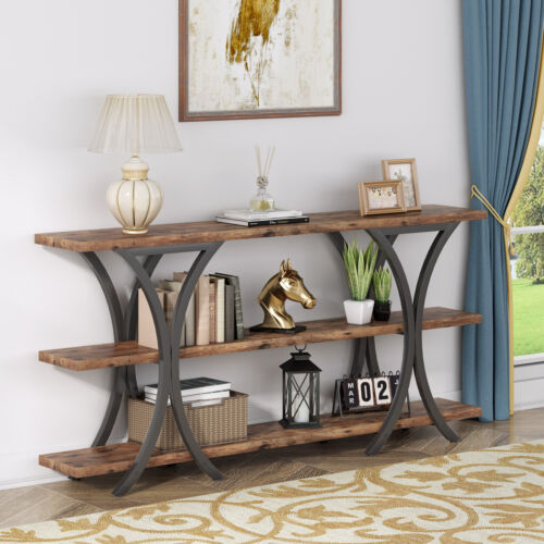 Tribesigns 70.8 Inch Narrow Console Table, Long Sofa Table Entry Table With 3