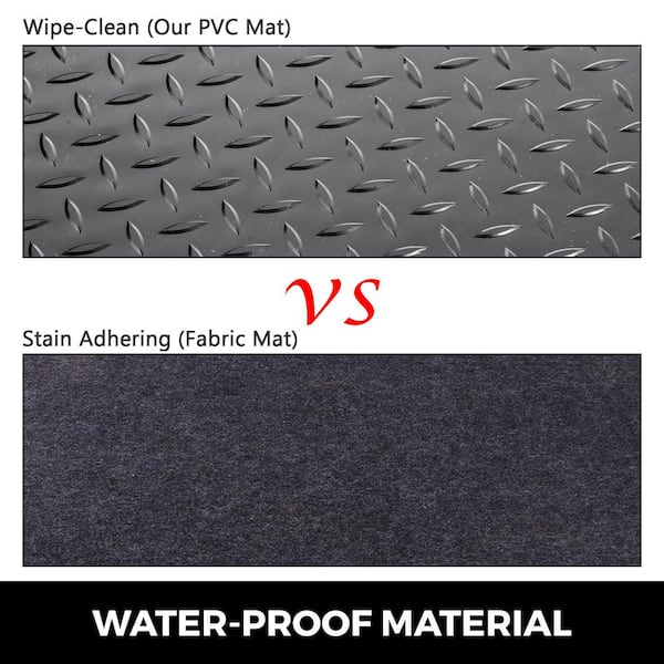 Garage Floor Mats 3.6 ft. W x 17 ft. L Garage Mat 0.09 in. Thickness Black PVC Garage Flooring, 2 Rolls