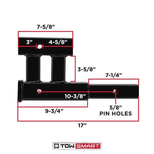 2 in. Dual Hitch Extension 4000 lbs.