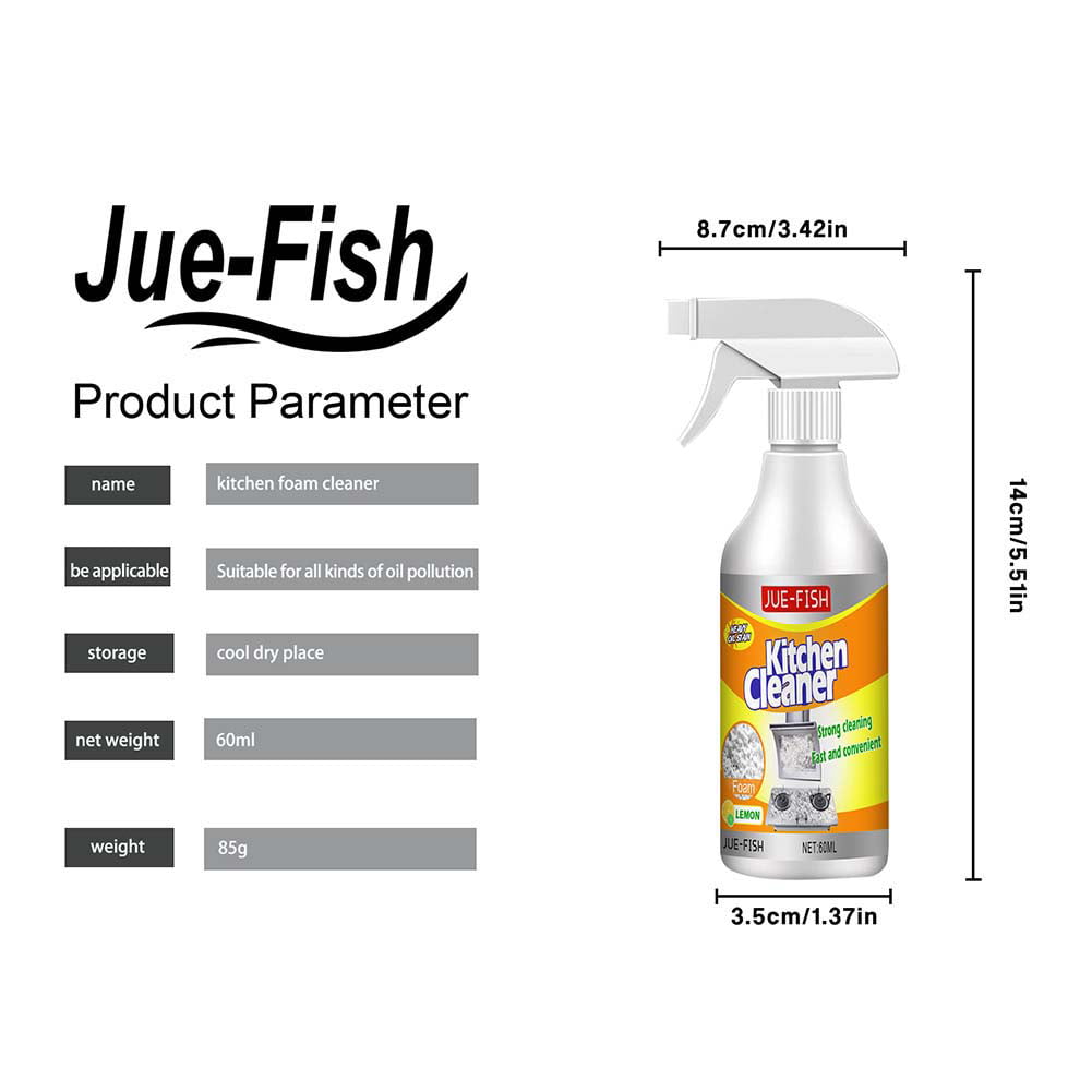 AMNHDO Multi-Purpose Foam Cleaner Rust Remover Removes Oil Dirt Rust Grease Degreaser Household Kitchen Cleaning Spray (60ml)