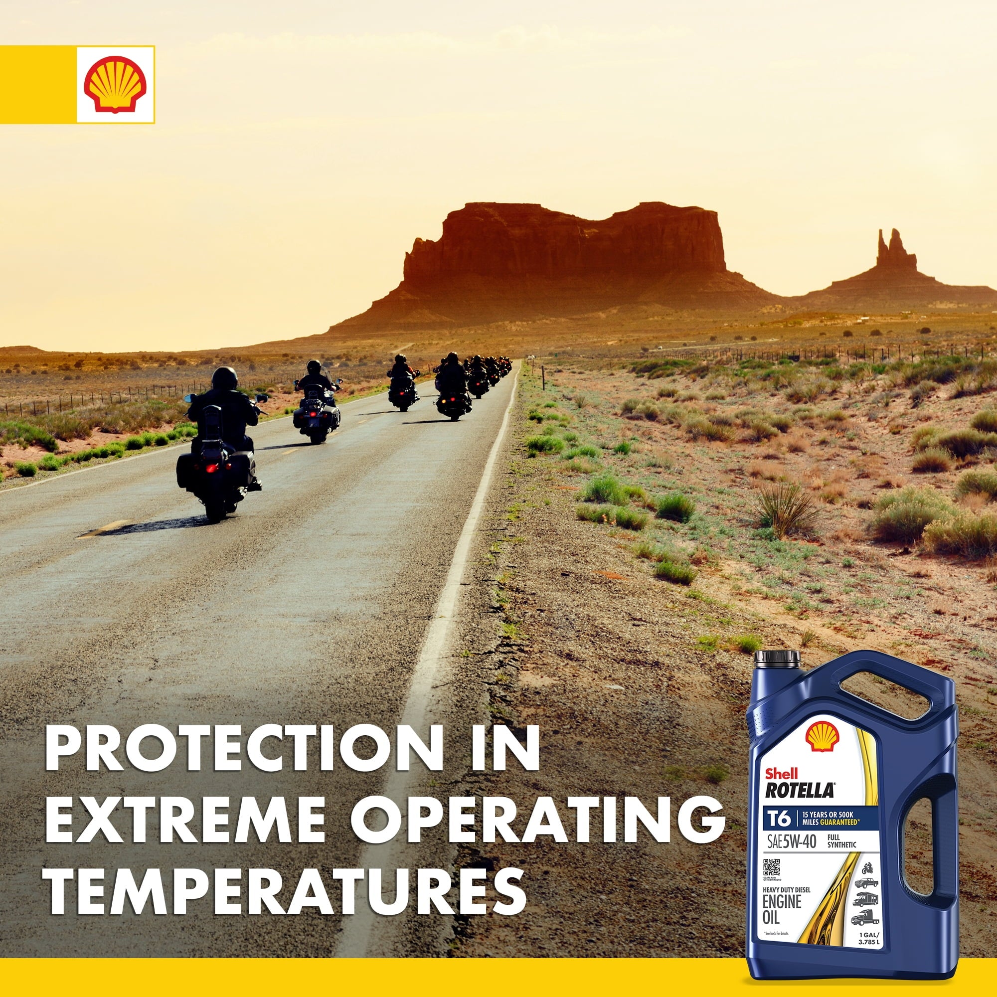 Shell Rotella T6 Full Synthetic 5W-40 Diesel Engine Oil, 1 Gallon