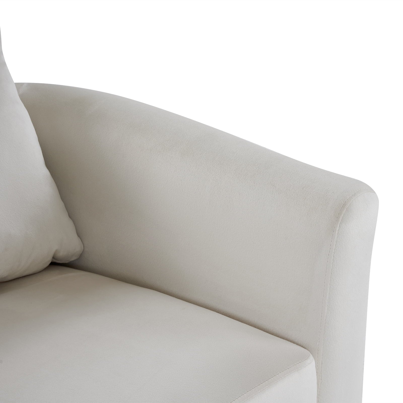 Ktaxon Accent Chair with Ottoman Set, Flannel Upholstered Single Sofa with Lumber Pillow Armchair with Armrests and Footrest for Bedroom Living Reading Room Office Beige