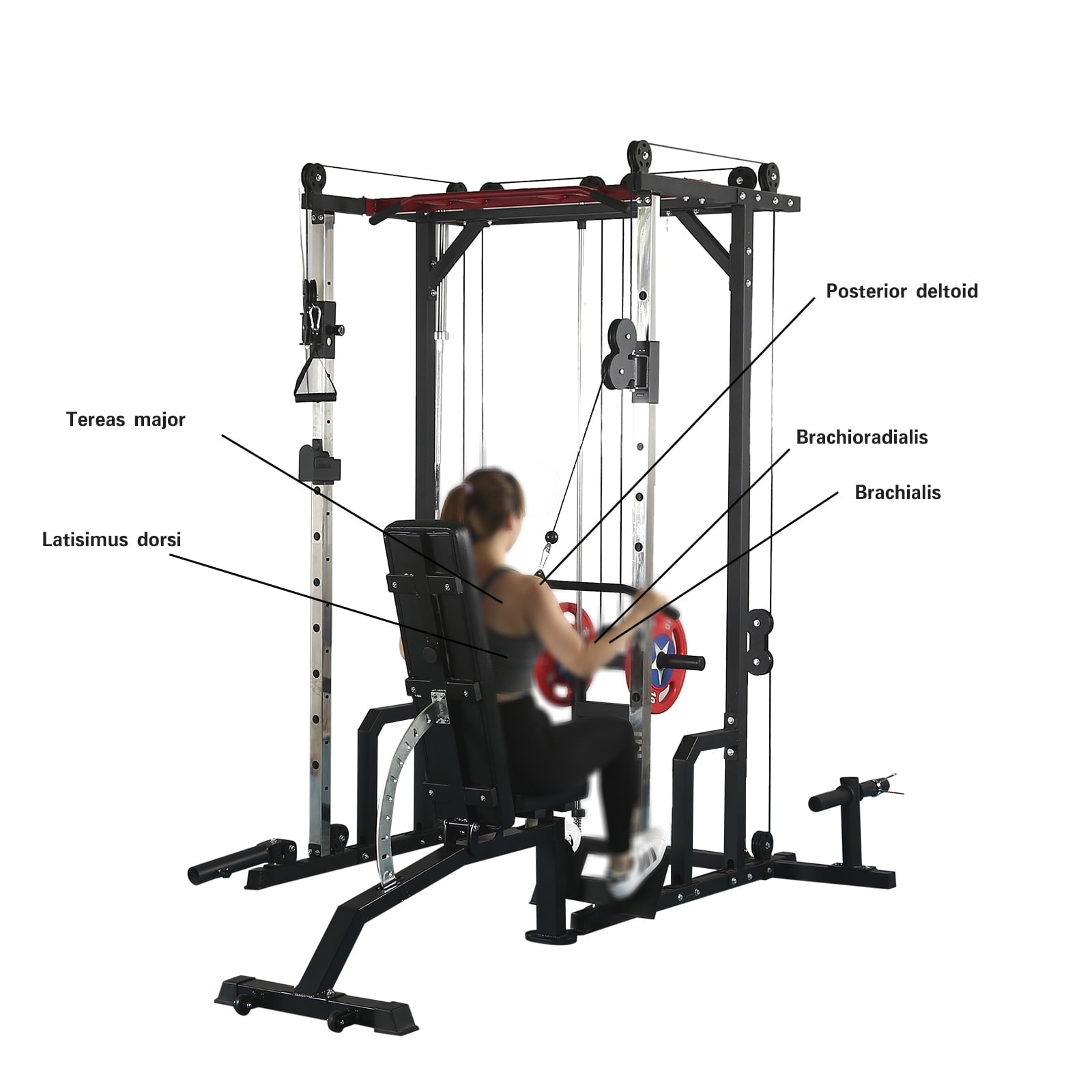 1400LBS Capacity Power Cage Rack, Professional Home Gym Equipment with Adjustable Cable Crossover System, Full Body Training System Heavy-Duty Squat Racks for Fitness Enthusiast