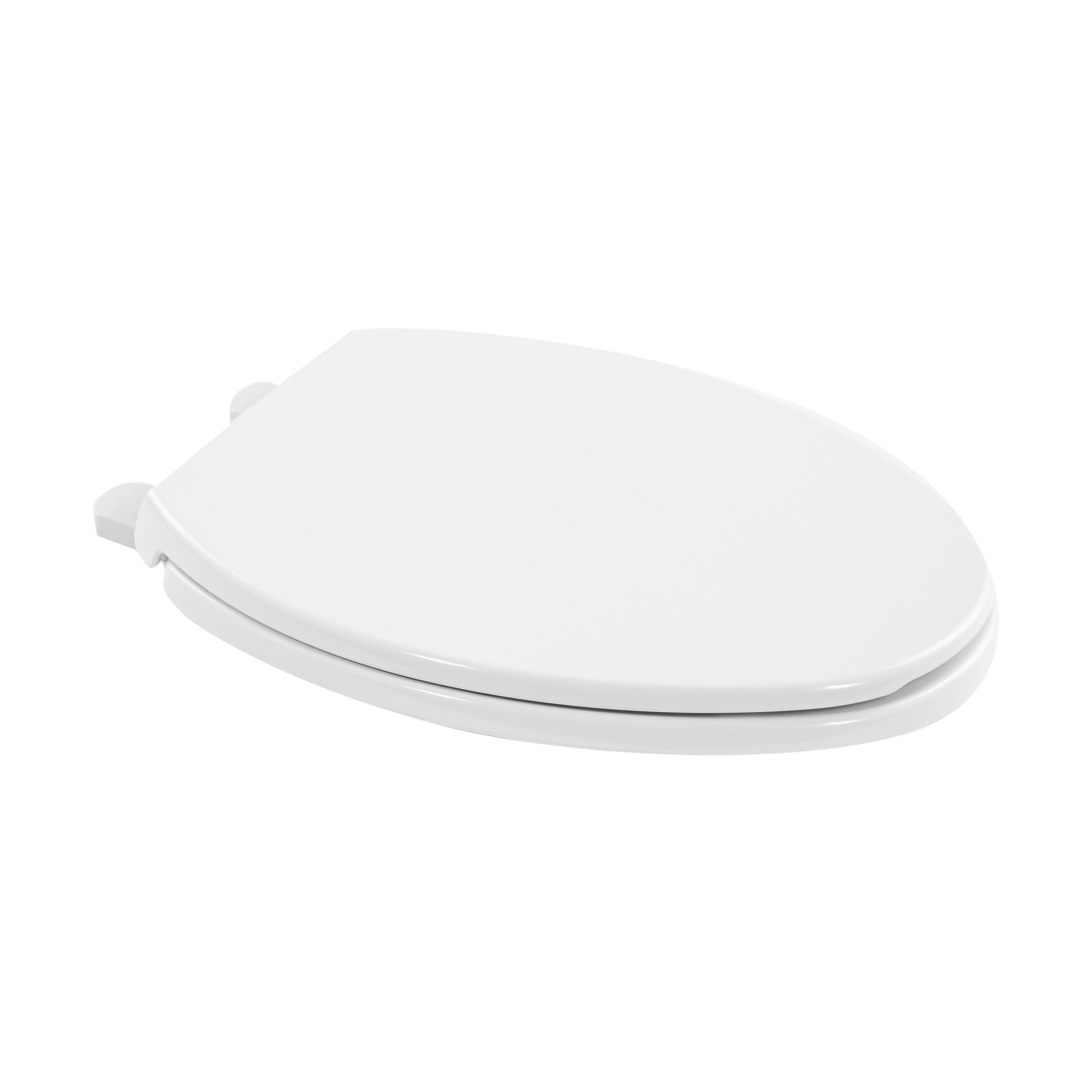 FBJ Oval Plastic Toilet Seat Soft Close in White, No Slam & Easy to Clean