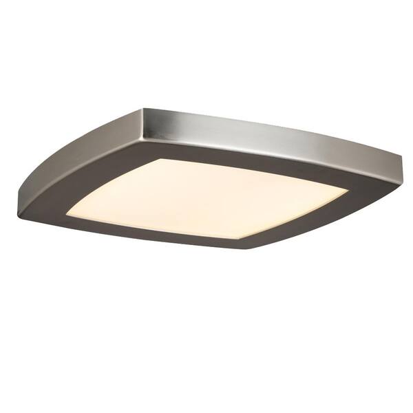 Square 12 in. Brushed Nickel Selectable LED Flush Mount (2-Pack)