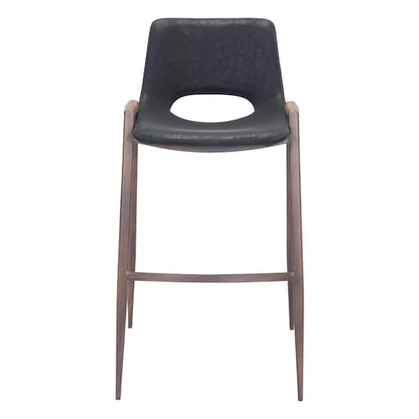 Desi Black High Back Metal Bar Height (28-33 in.) Bar Stool