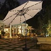 Costway 10ft Patio Solar Umbrella LED Patio Market Steel Tilt w/ Crank Outdoor (Tan)
