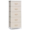 Pellebant Brown 5-Drawer Dresser Household Vertical Storage Tower Chest