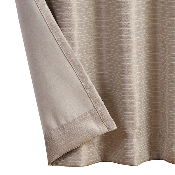 Robin Thermal Woven Natural Room Darkening Back Tab Curtain - 52 in. W x 96 in. L (2-Panels)