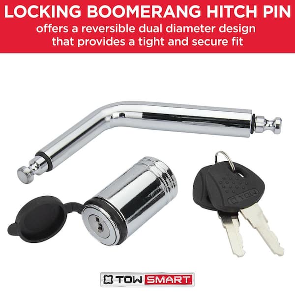 Steel Locking Boomerang Hitch Pin with Coupler Lock - Fits 1/2 in. and 5/8 in. Receivers