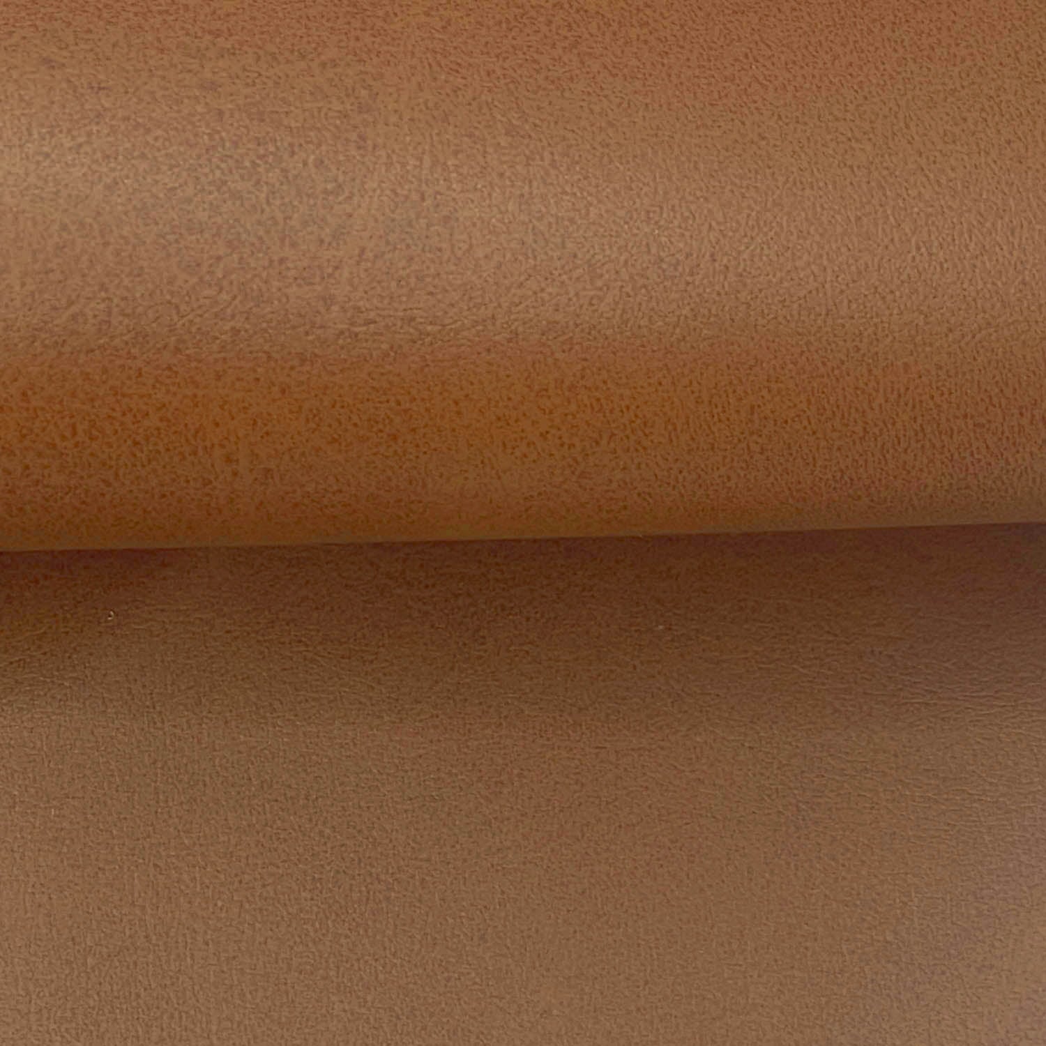 Lifestyle Solutions Warren Round Ottoman, Brown Faux Leather