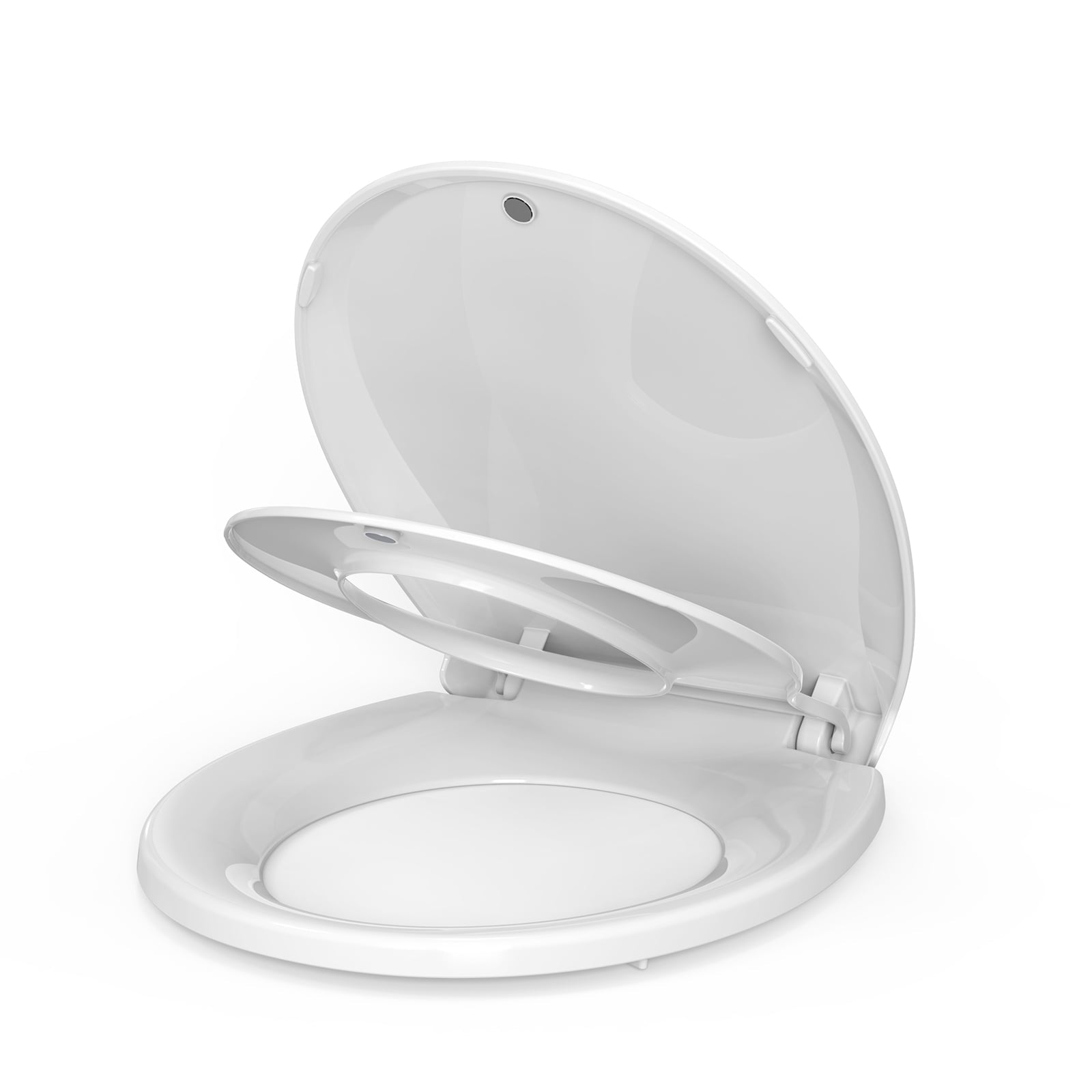 Round Toilet Seat with Built in Toddler Potty Training Toilet Seat, Slow Close & Magnet