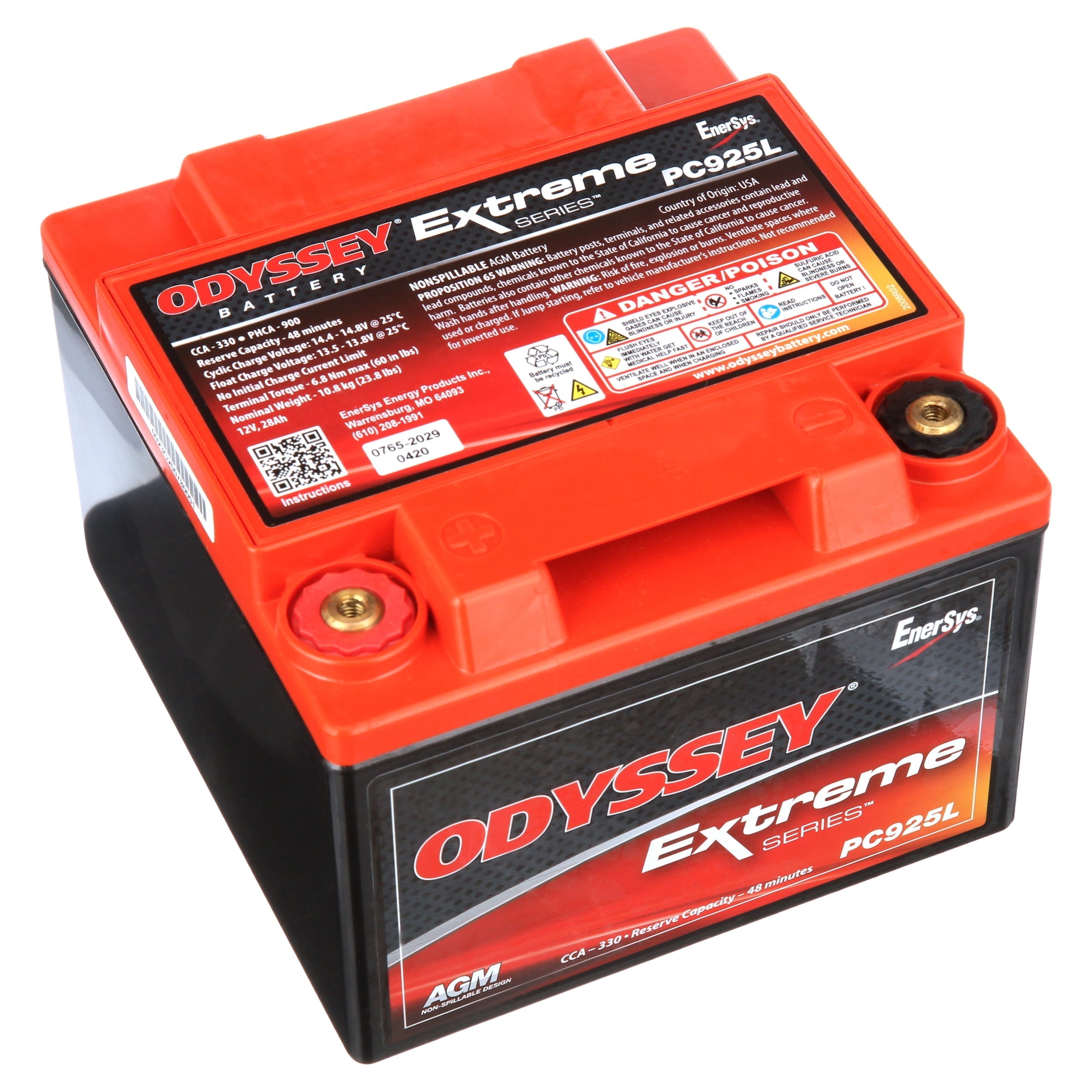 Odyssey Extreme PC925L Powersports Battery (Left Hand Positive)