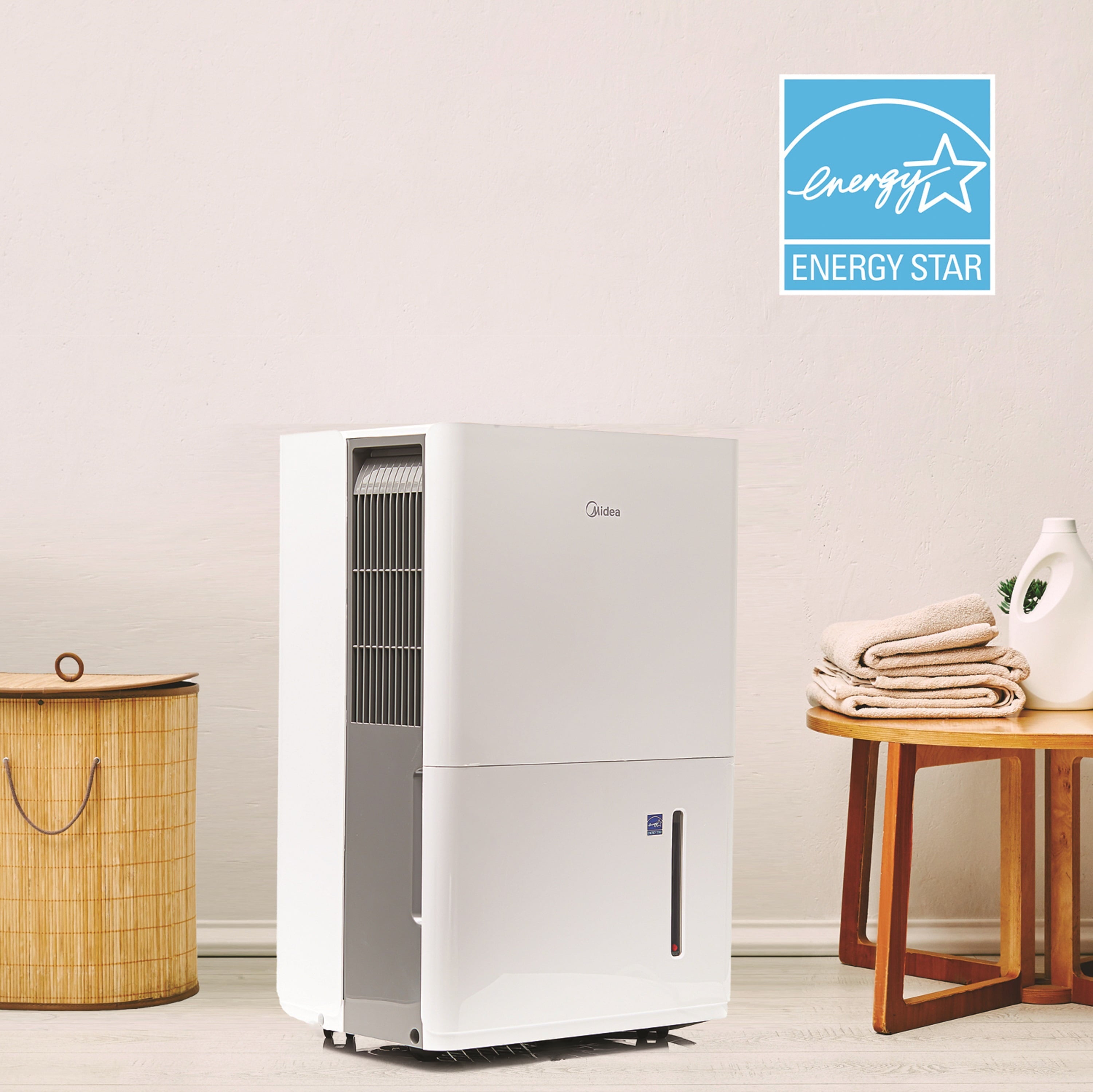 Midea 35-Pint Smart Dehumidifier - Very Damp Rooms, Energy Star, White, MAD35S1WWT