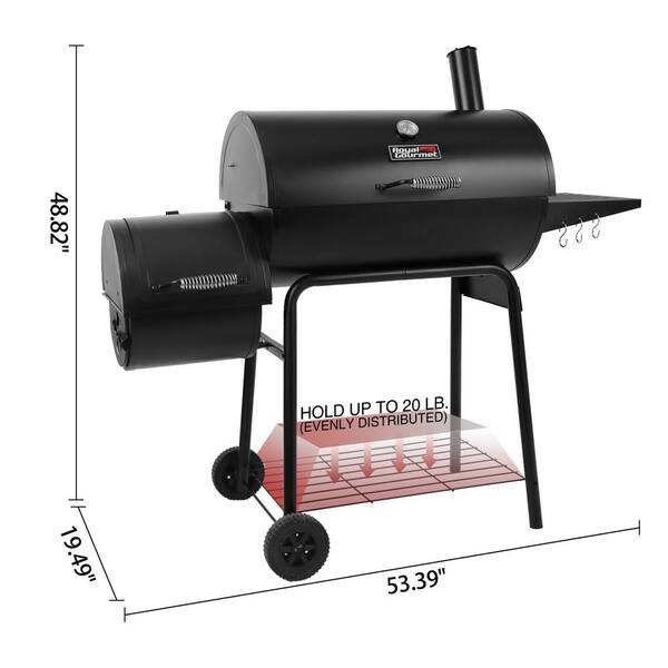 30 in. Smoker Black Barrel Charcoal Grill with Offset Smoker with Cover For Outdoor, Backyard Cooking