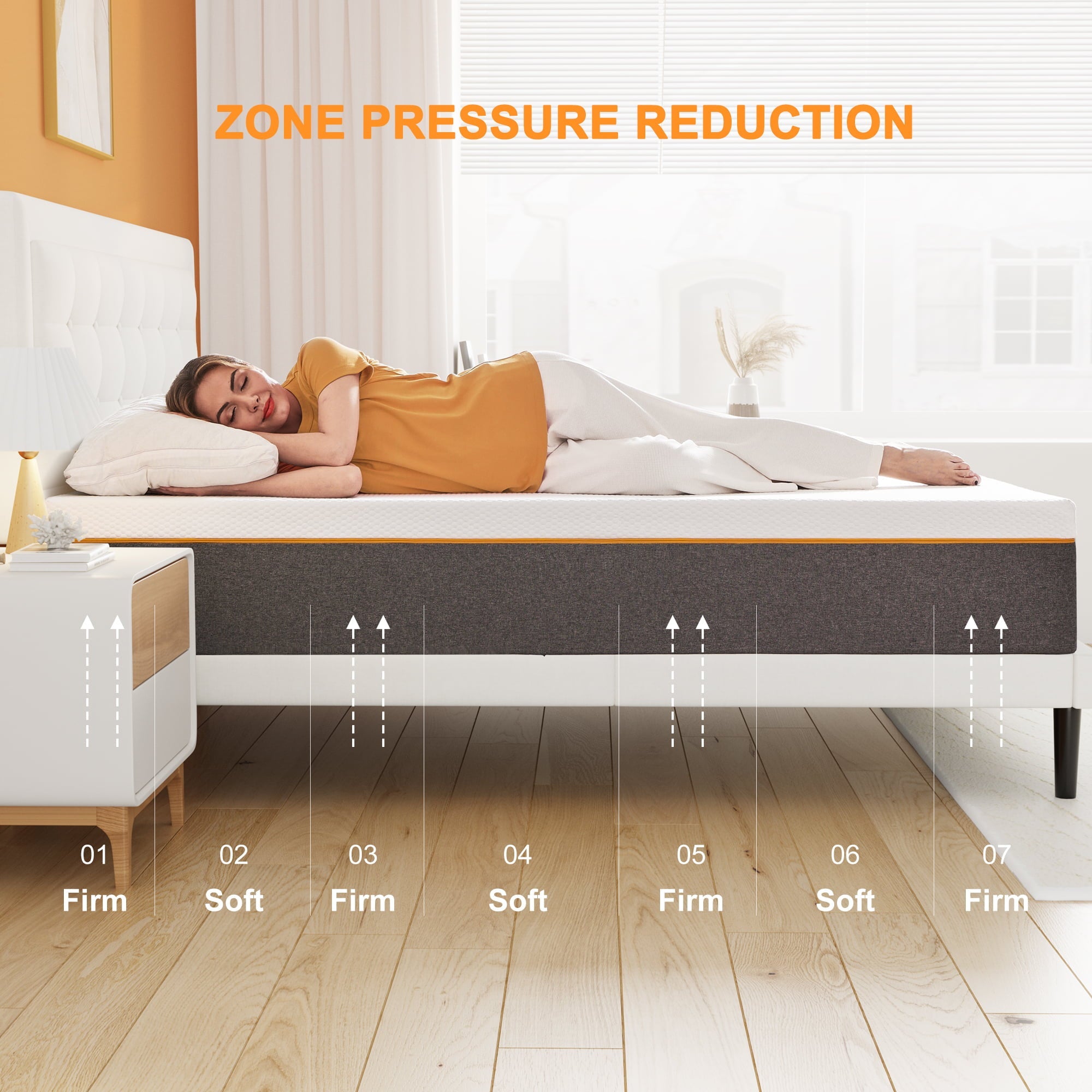 10'' Queen Medium Mattress, Cool Gel Memory Foam Mattress, More Breathable, Comfortable