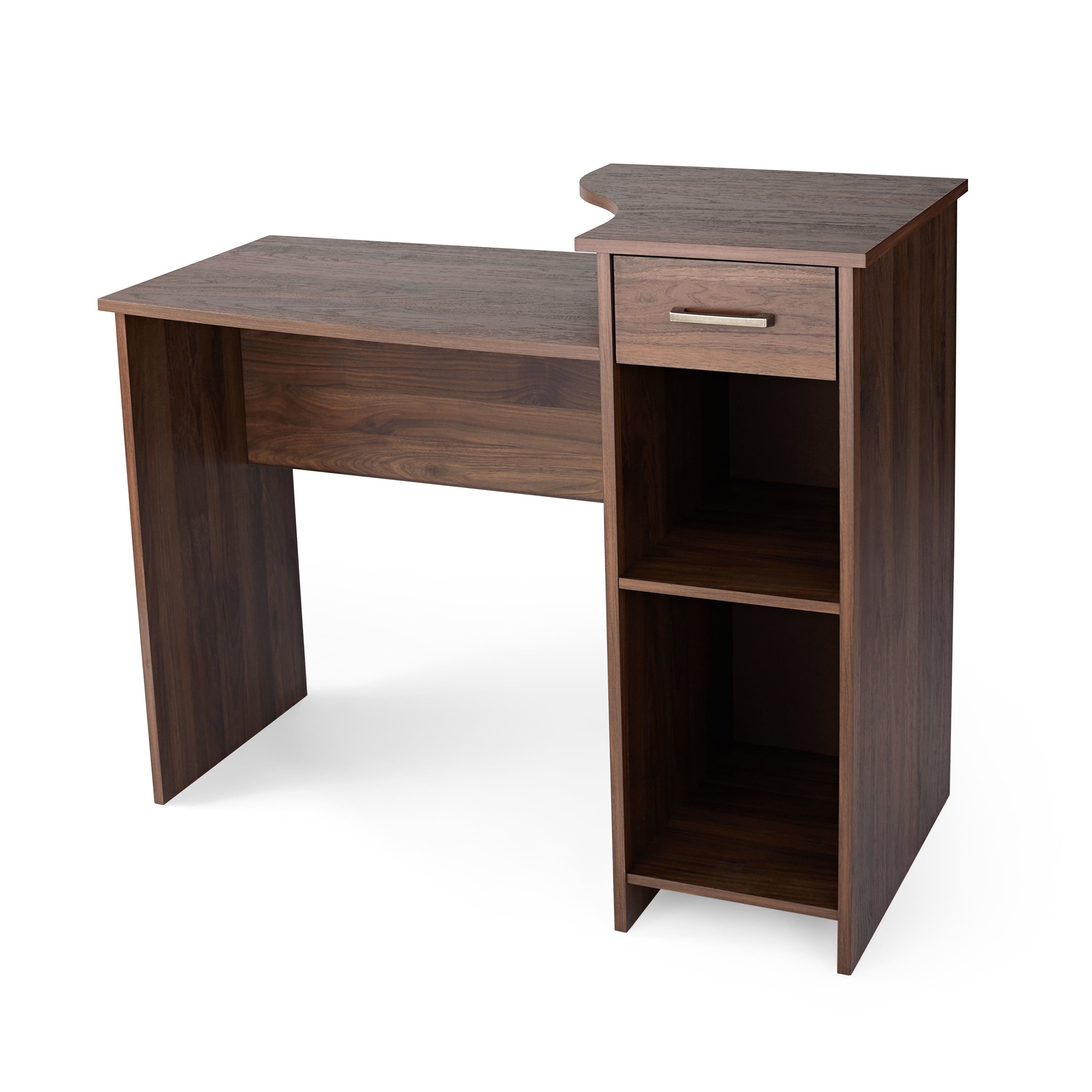 Mainstays Student Desk with Easy-glide Drawer, Canyon Walnut Finish