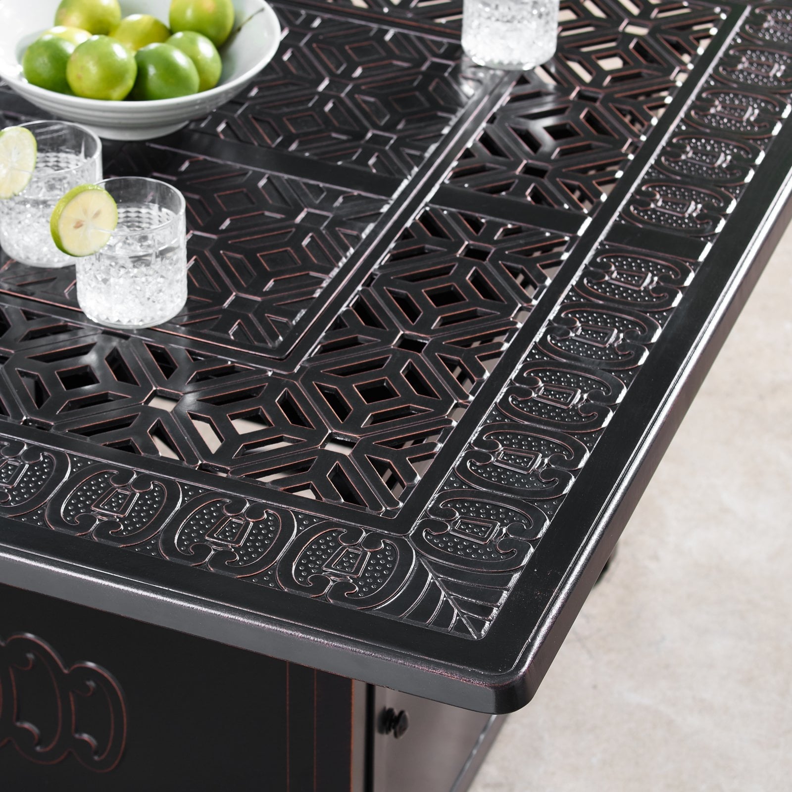 Oakland Living Ronin 42 in. Square Propane Fire Pit Table - Copper