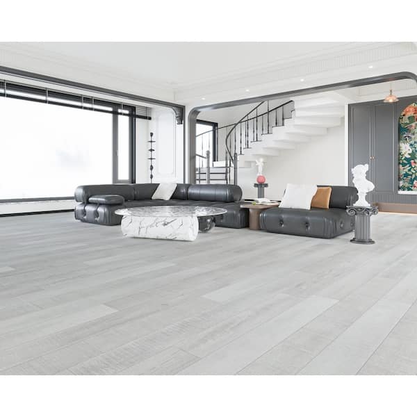 Summa Pristine White 14 mm T x 7.75 in. W HDF Waterproof AC5 Click Lock Laminate Wood Flooring (23.09 sq. ft./case)