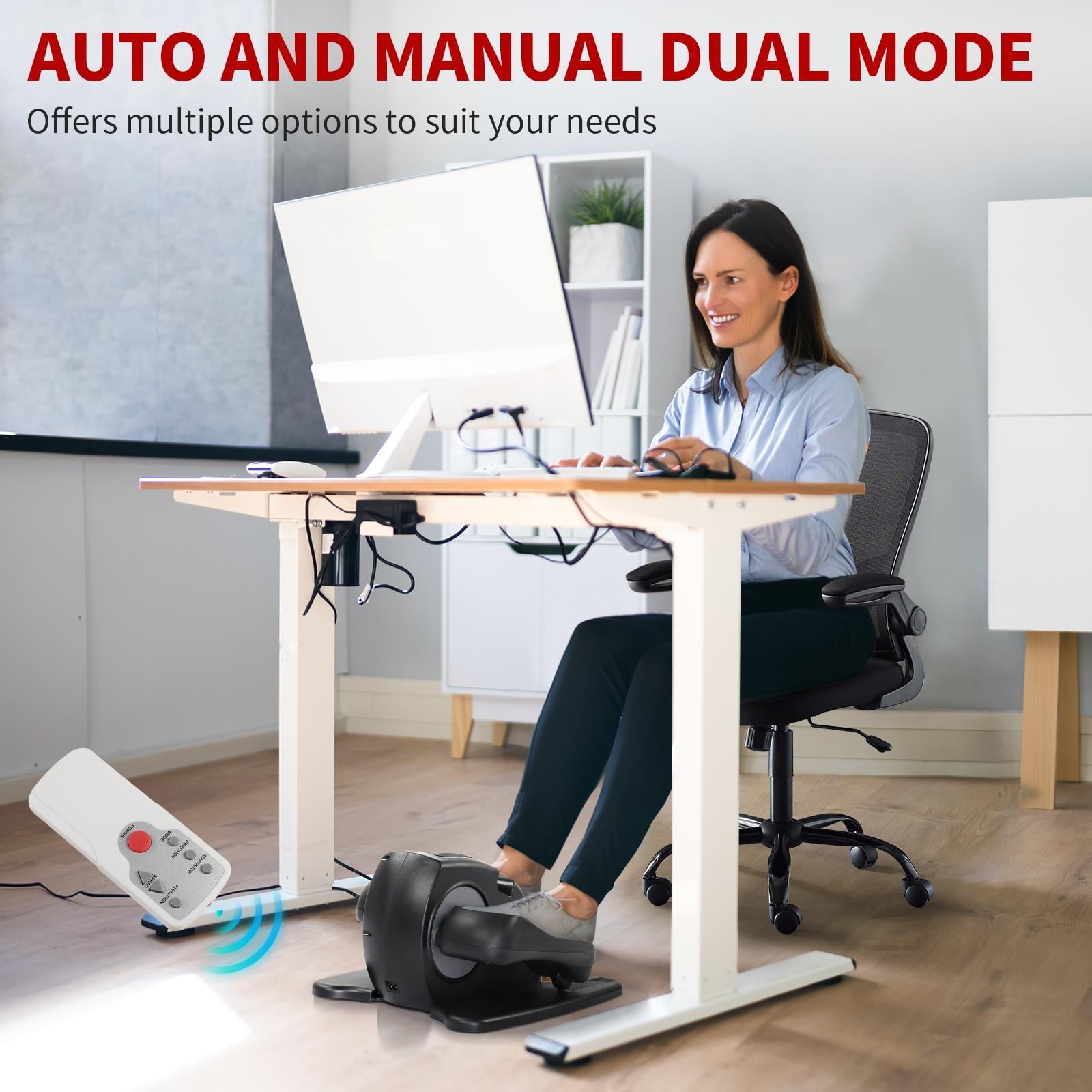 UBesGoo 50W Electric Elliptical Trainer Pedal, Mini Elliptical Trainers Exerciser, Black/Gray