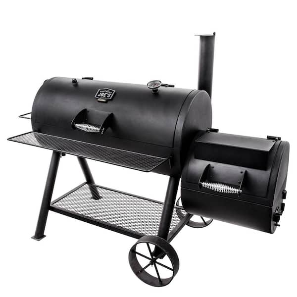 Longhorn Reverse Flow Offset Charcoal Smoker Grill in Black with 1,060 sq. in. Cooking Space