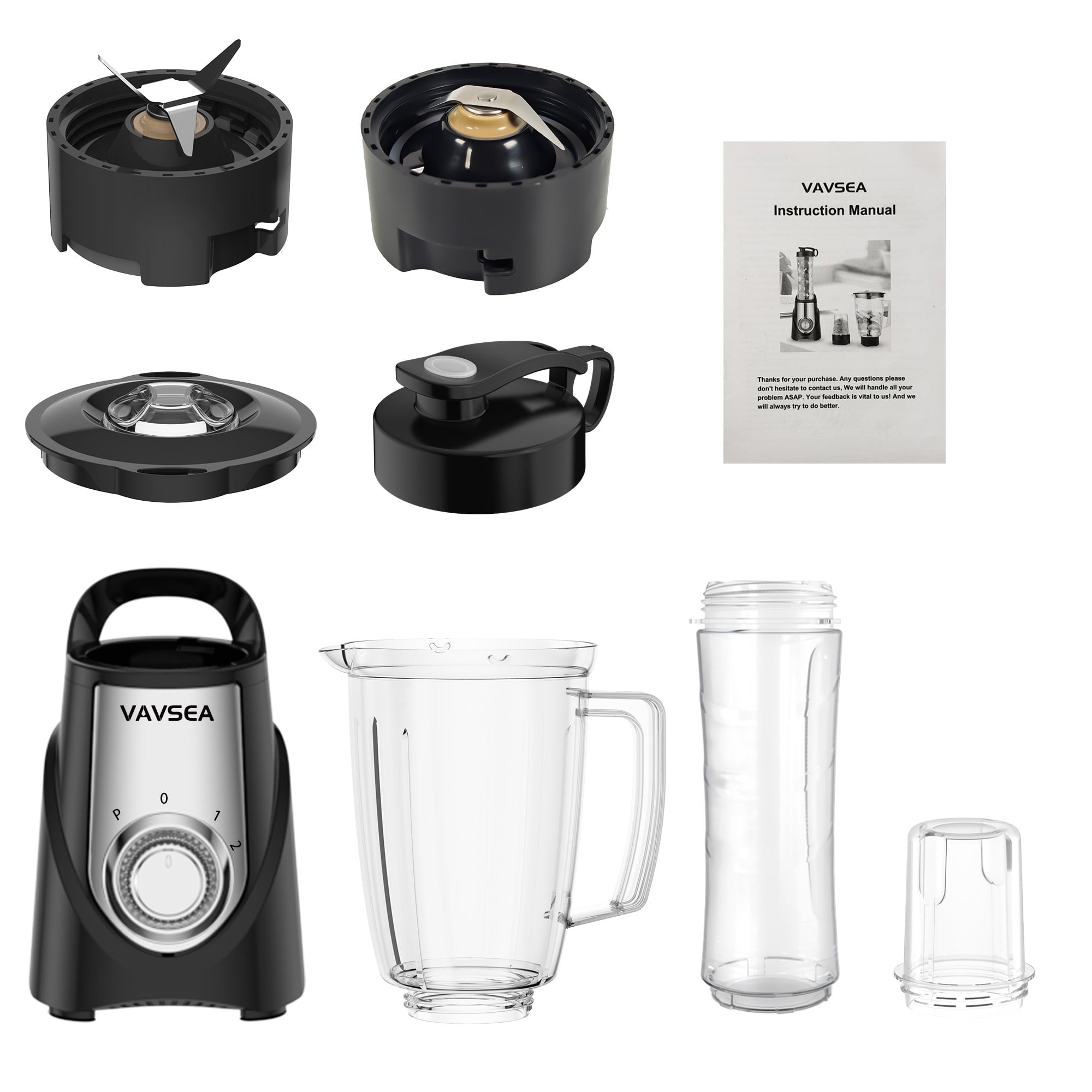 VAVSEA 1000W Smoothie Bullet Blender for Shakes and Smoothies, 3 IN1 Kitchen Personal Blenders and Grinder Combo for Protein Drinks, BPA-Free, 2 Speeds & Pulse