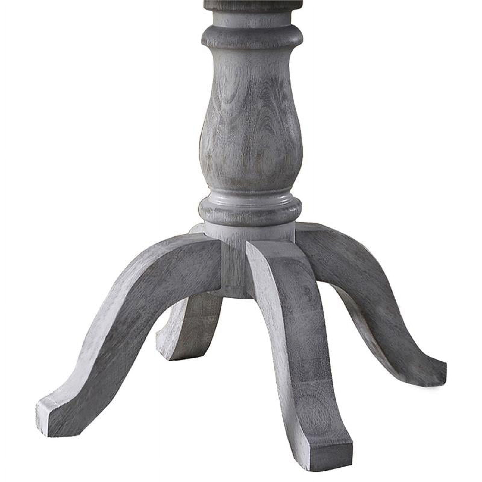 Bowery Hill Farmhouse Style Wood Round Dining Table in Weathered Gray