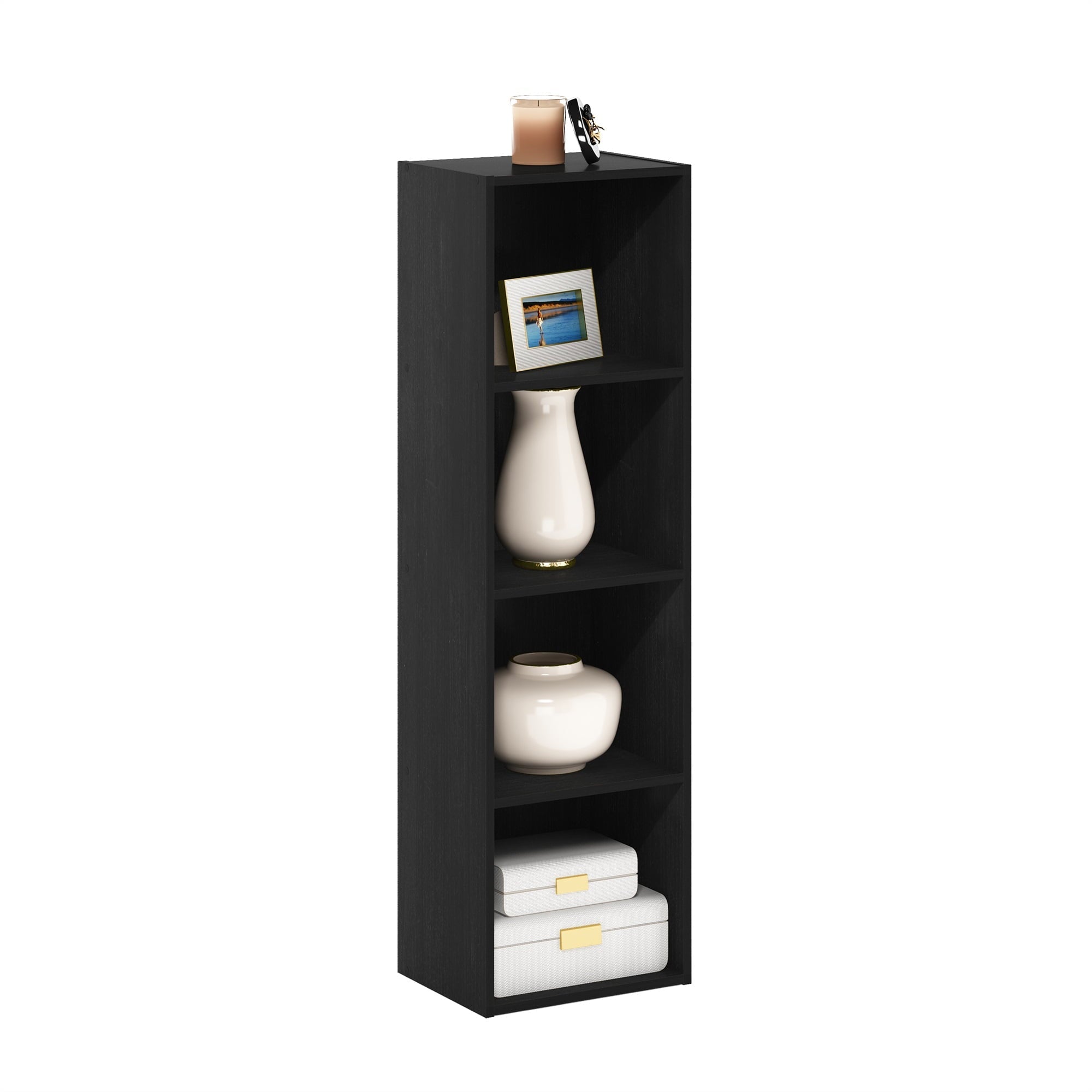Furinno Pasir 4-Tier Open Shelf Bookcase, Blackwood