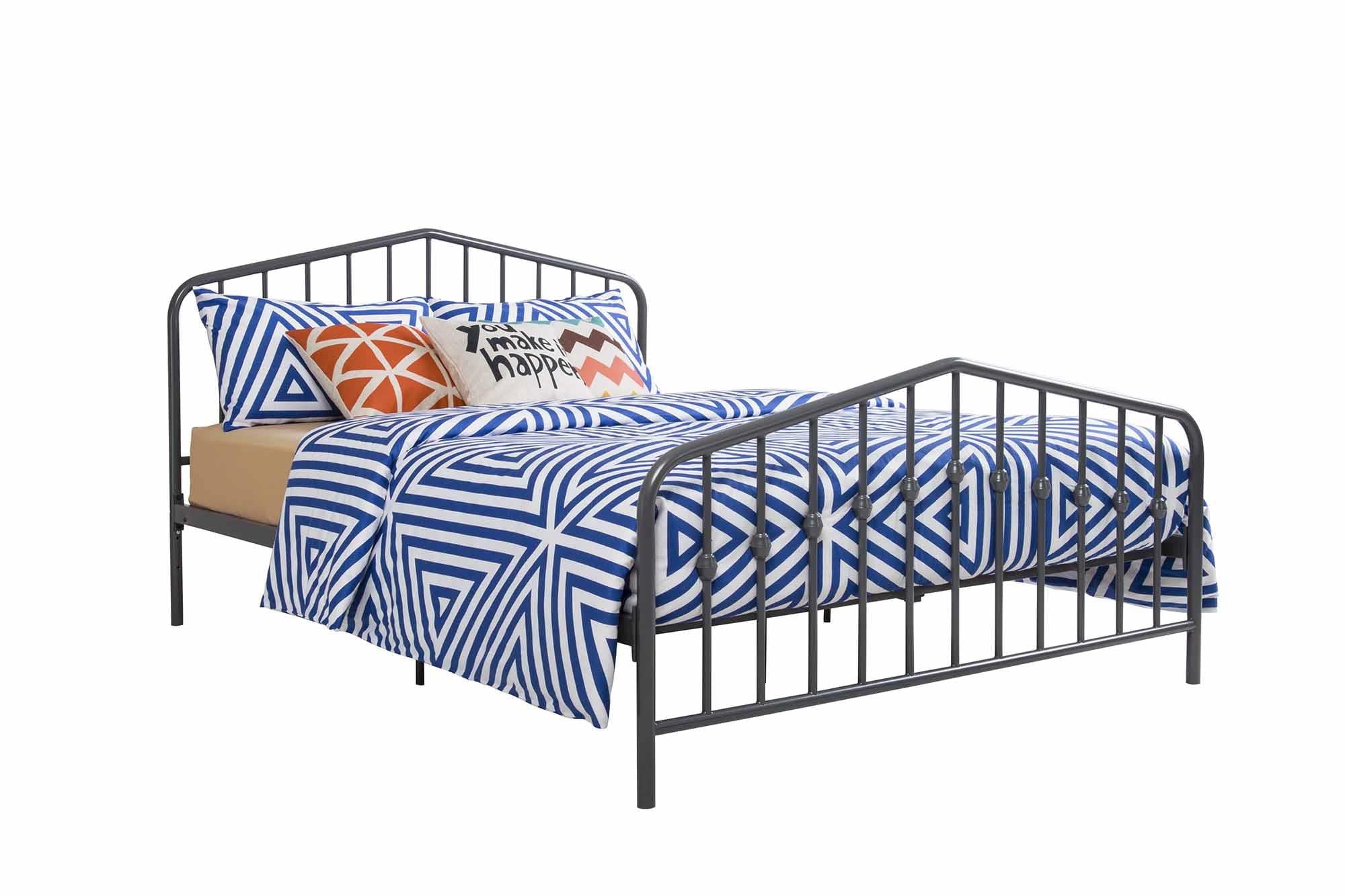 Novogratz Bushwick Metal Bed, Queen, Gunmetal Gray