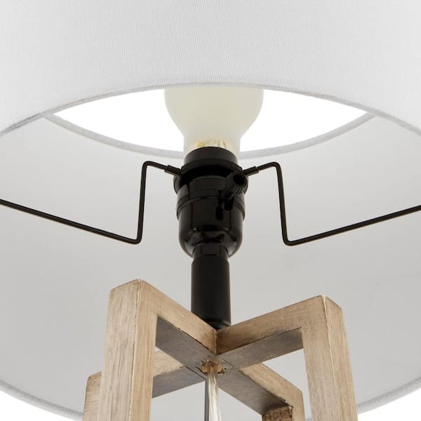 Woodbine 23.5 in. Walnut Wood Table Lamp