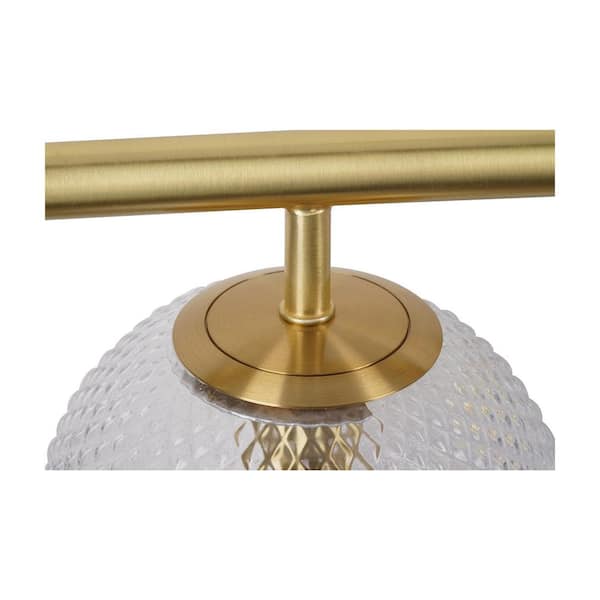 Walsh 22 in. 3-Light Brass Vanity Light with Prismatic Glass Shades