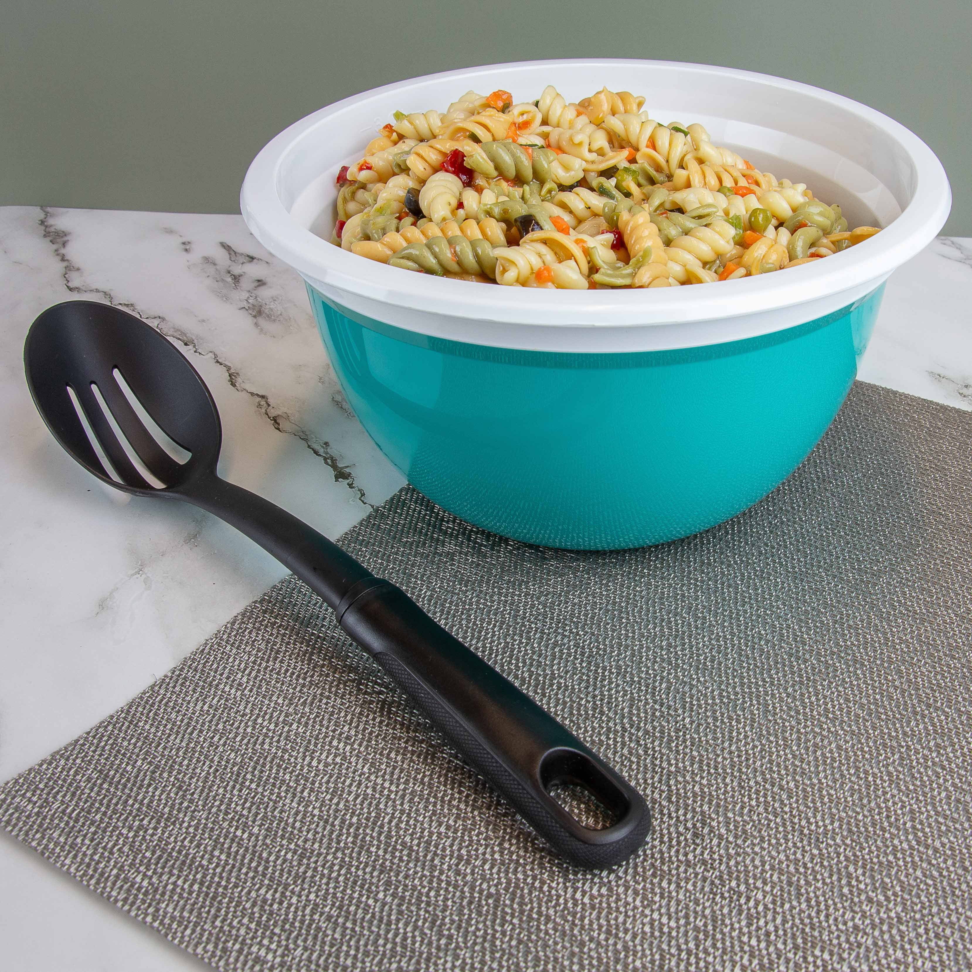 Mainstays Slotted Plastic Spoon, Soft-Grip Black Handle, Nylon Head