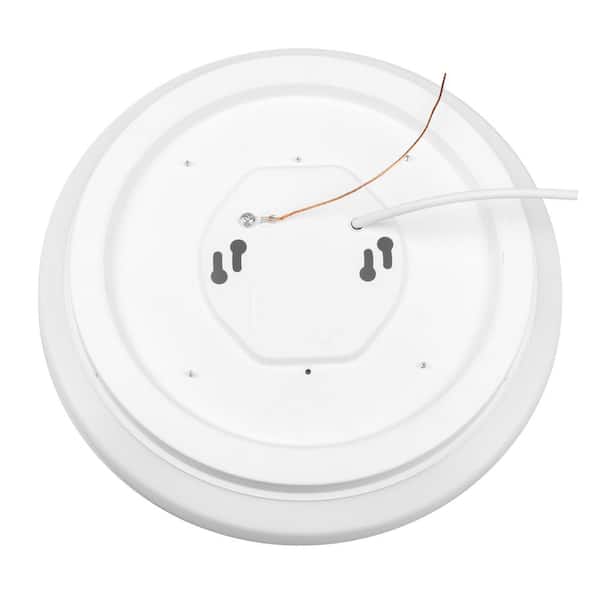 11 in. White Integrated LED Dimmable Flush Mount Puff with Adjustable CCT and RGB at 1400 Lumens Powered by Hubspace