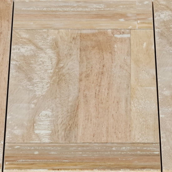 Skyler SOLID MANGO WOOD and Metal 18 inch Wide Rectangle Industrial C Side Table in Dark Cognac Brown, Fully Assembled