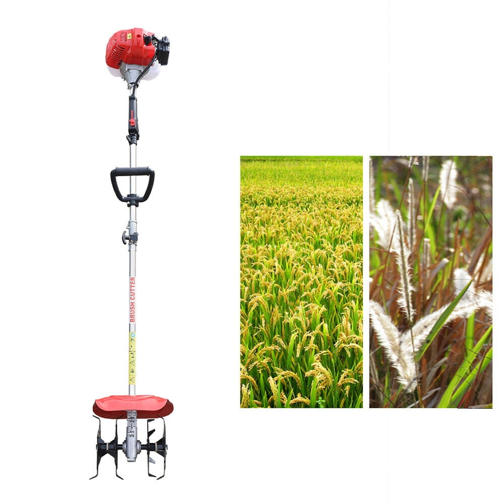 CNCEST 42.7CC Handheld 2 Cycle Garden Tiller/Cultivator Soil Gas Tiller Farm Plant Yard Tilling Tool