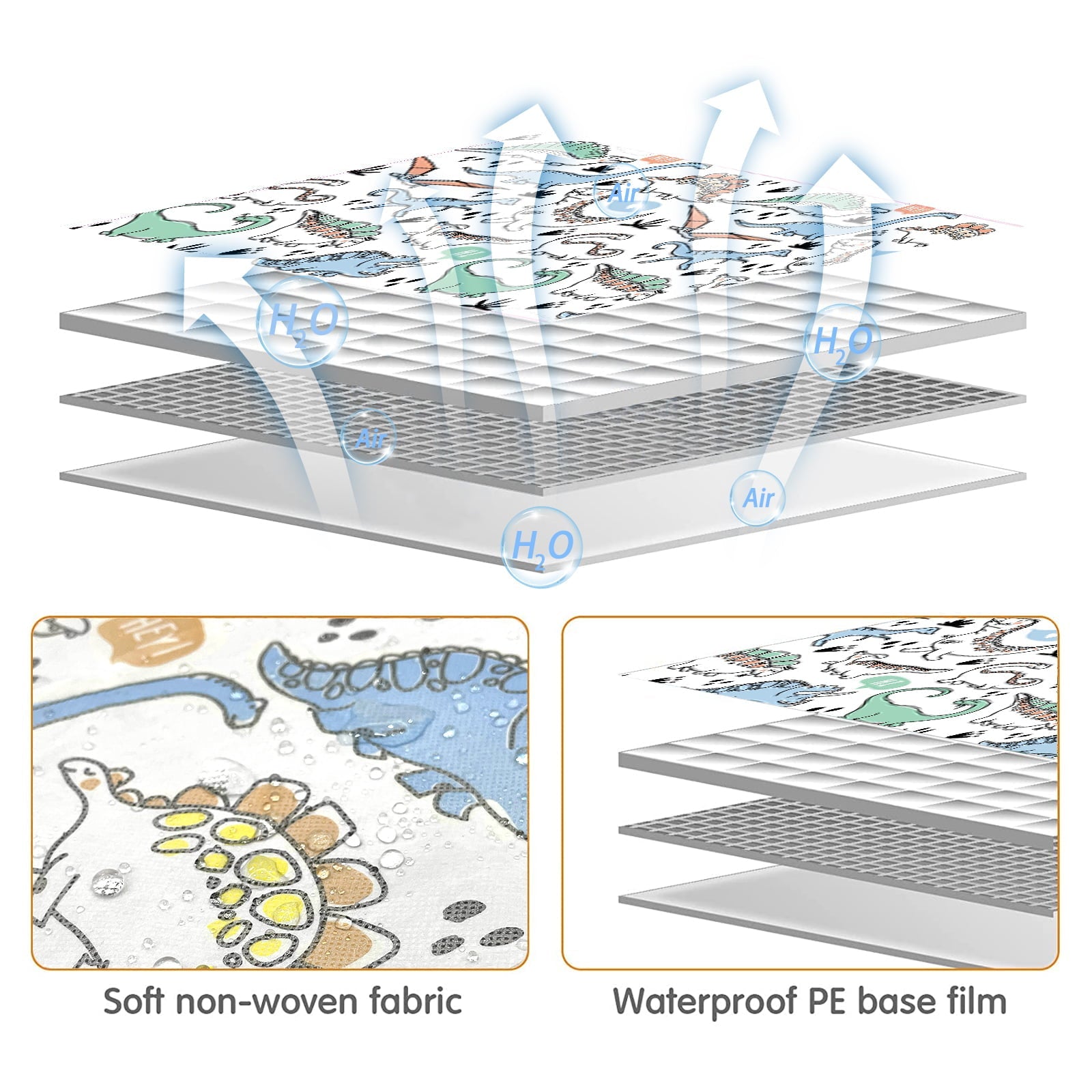 YIHATA Disposable Toilet Seat Covers - 20 Pack - Waterproof, Ideal for Kids and Adults – Extra Large, Individually Wrapped for Travel, Toddlers Potty Training in Public Restrooms (Dinosaurs)