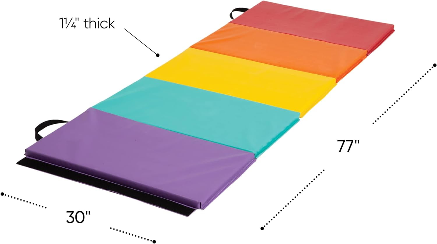 Hearthsong 5-Panel Folding Gymnastics Tumbling Mat - Rainbow