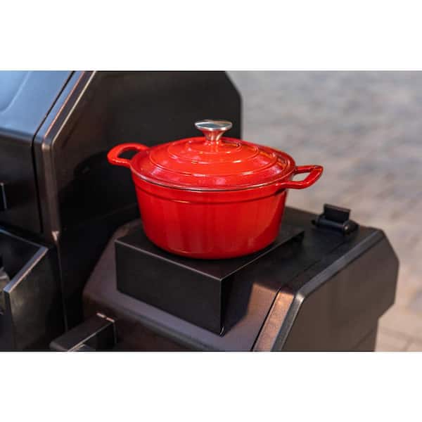 Oakford 1150 3-Burner Plus Offset Smoker Charcoal and Propane Combo Grill in Black