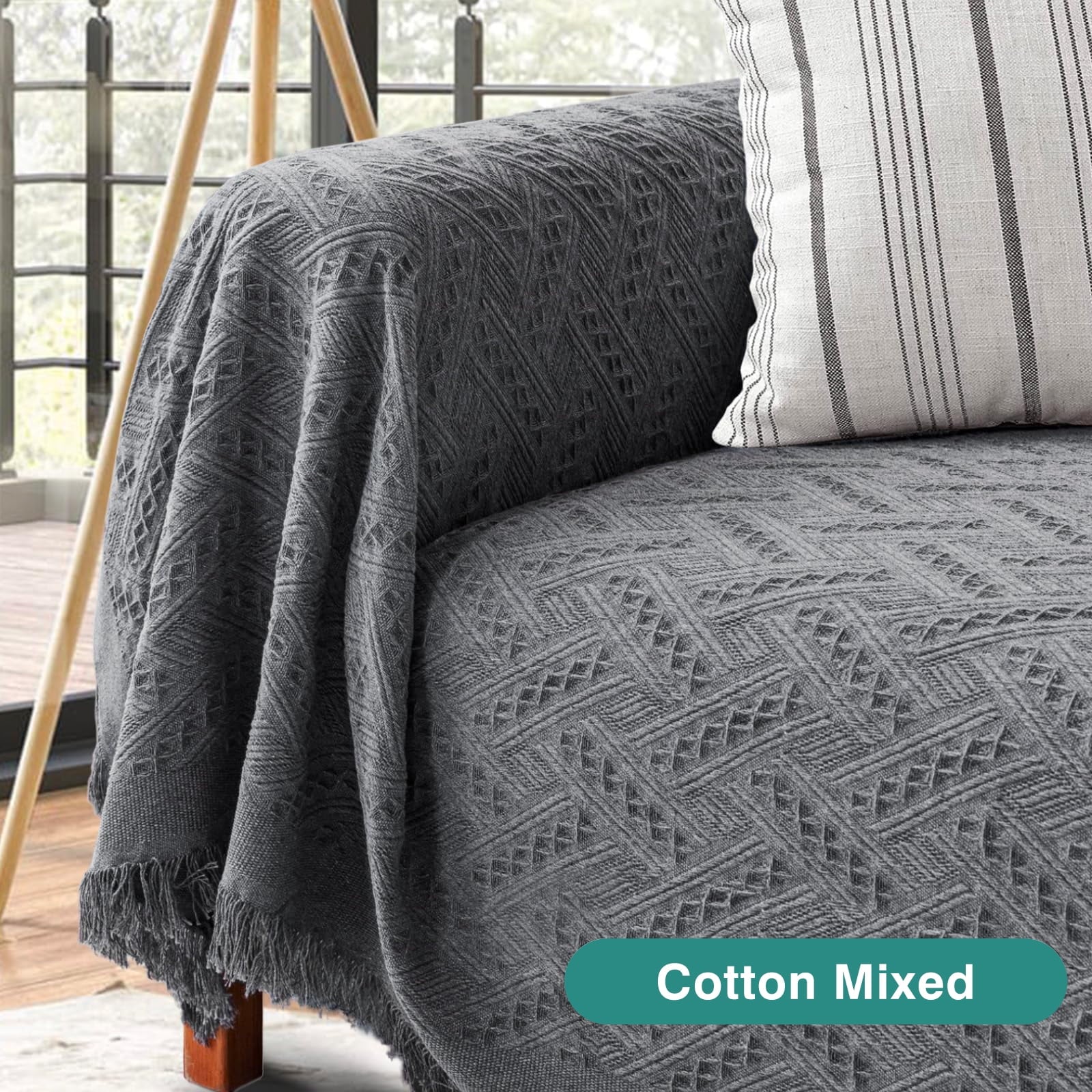 Sanmadrola Sofa Cover, Couch Covers for 3 Cushion Couch Sofa, Sectional Couch Covers for L Shaped Couch Cover, Living Room Sofa Throws Sofa Slipcovers for Pets, Kids (71