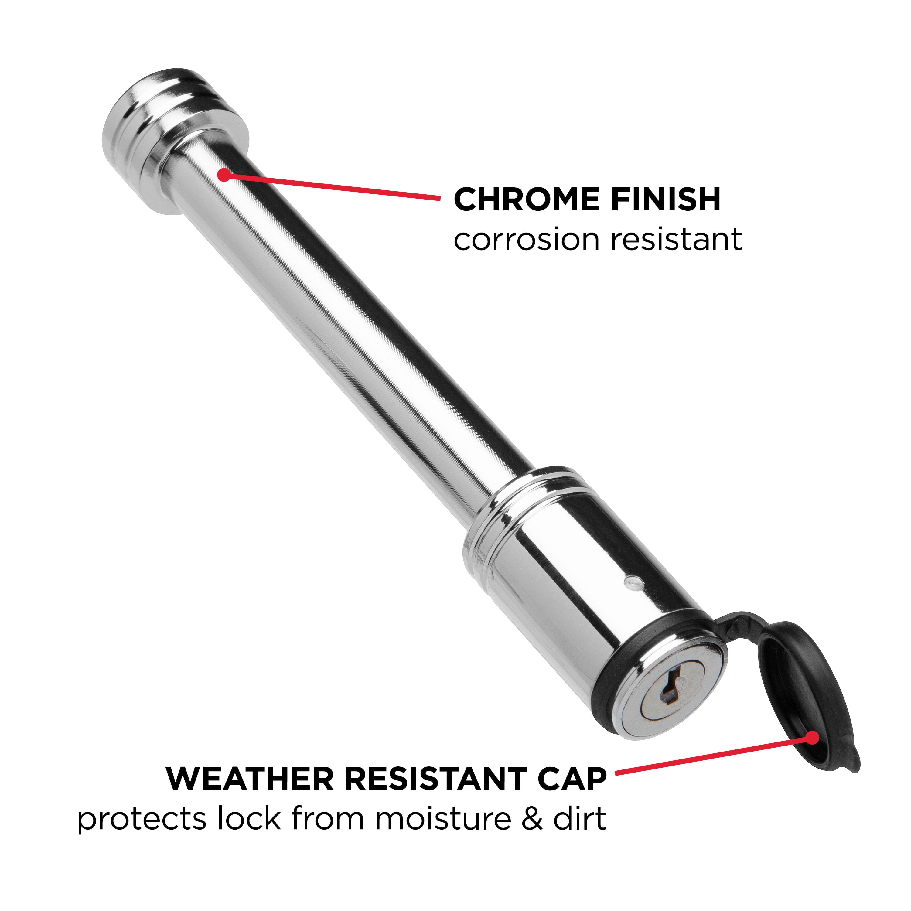 TowSmart Barrel Trailer Hitch Lock, 5/8in Pin, Steel, 4in Span, Includes 2 Keys