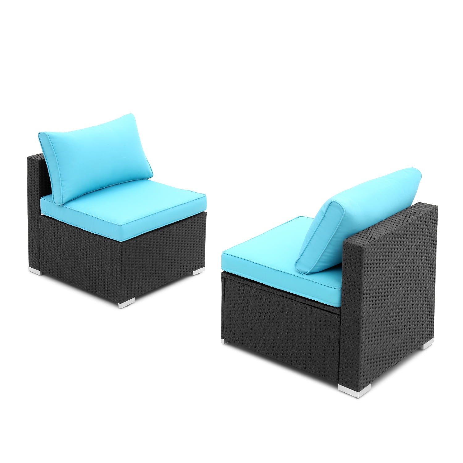 Ainfox 2 Pieces Outdoor Patio Furniture Sofa Set, Patio Conversation Set(Blue)