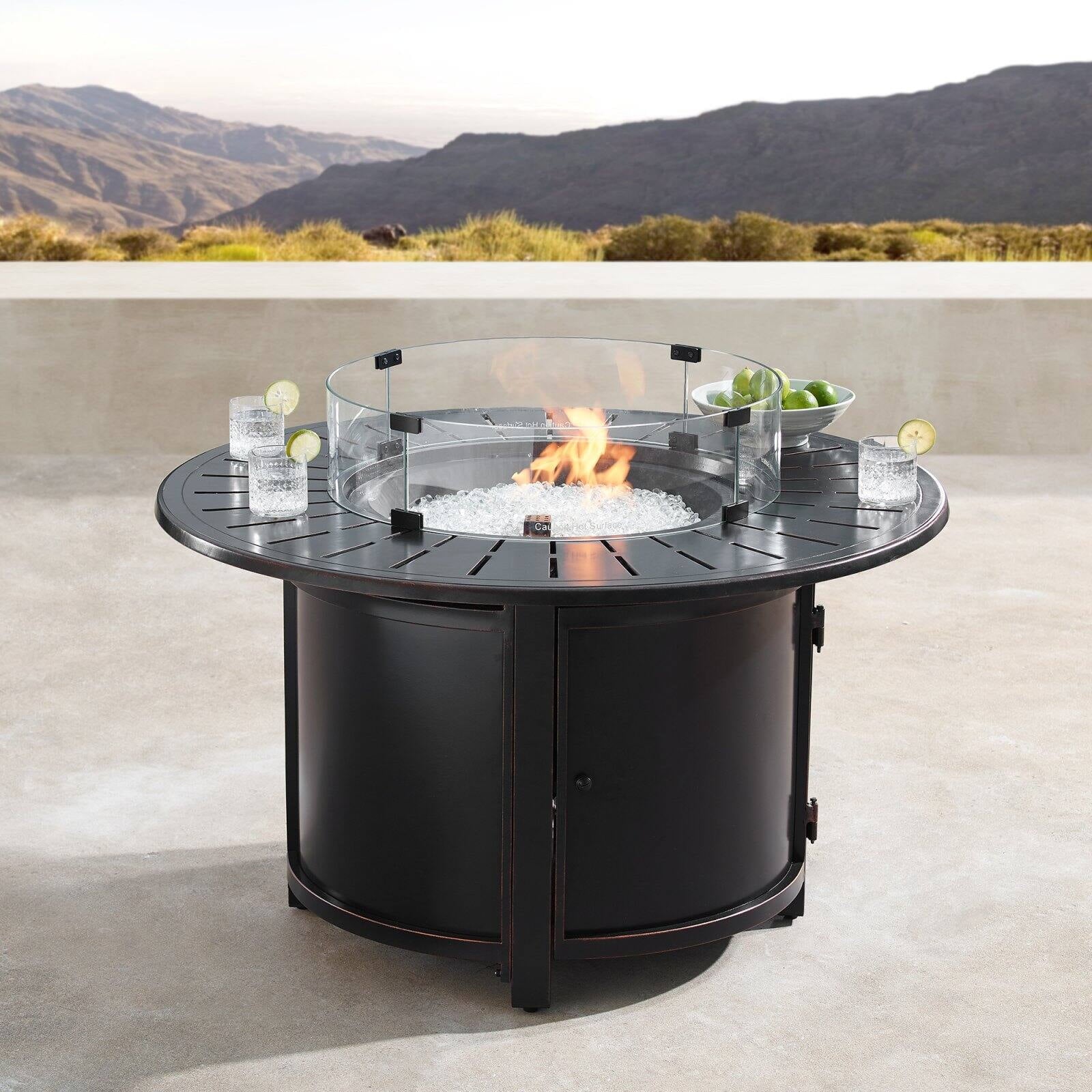 Oakland Living Nobu 44 in. Round Propane Fire Pit Table