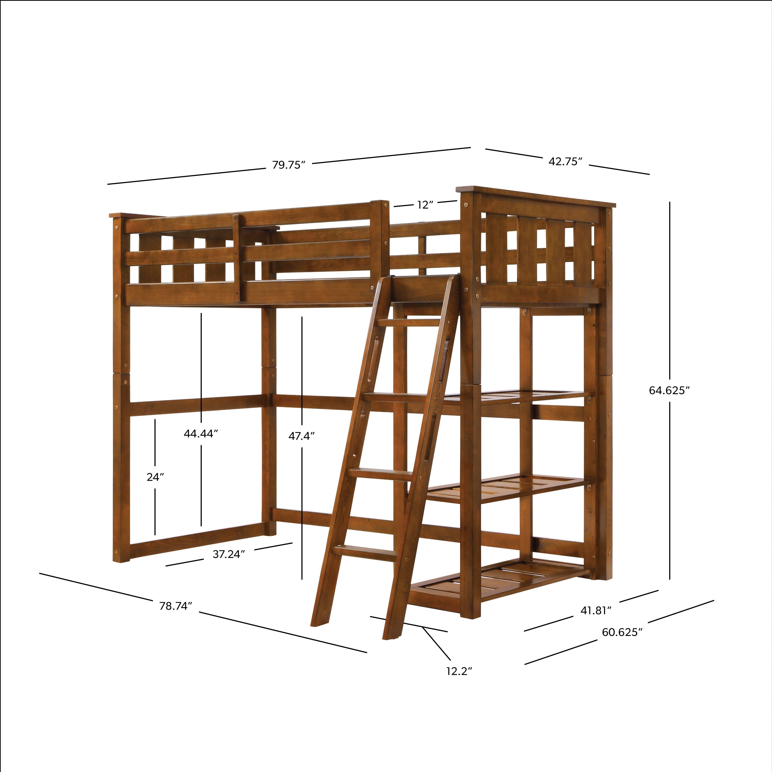 Better Homes and Gardens Kane Twin Loft Bed, Espresso