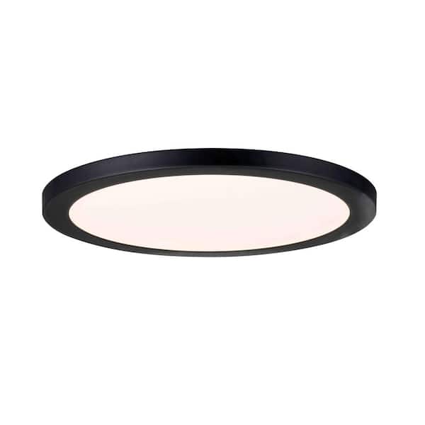 13 in. New Ultra-Low Profile Edgelit 5CCT Selectable LED Flush Mount Matte Black (2-Pack)