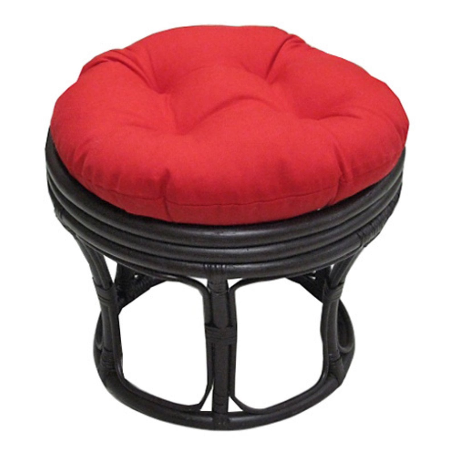 18-inch Round Solid Micro Suede Tufted Footstool Cushion - Indigo