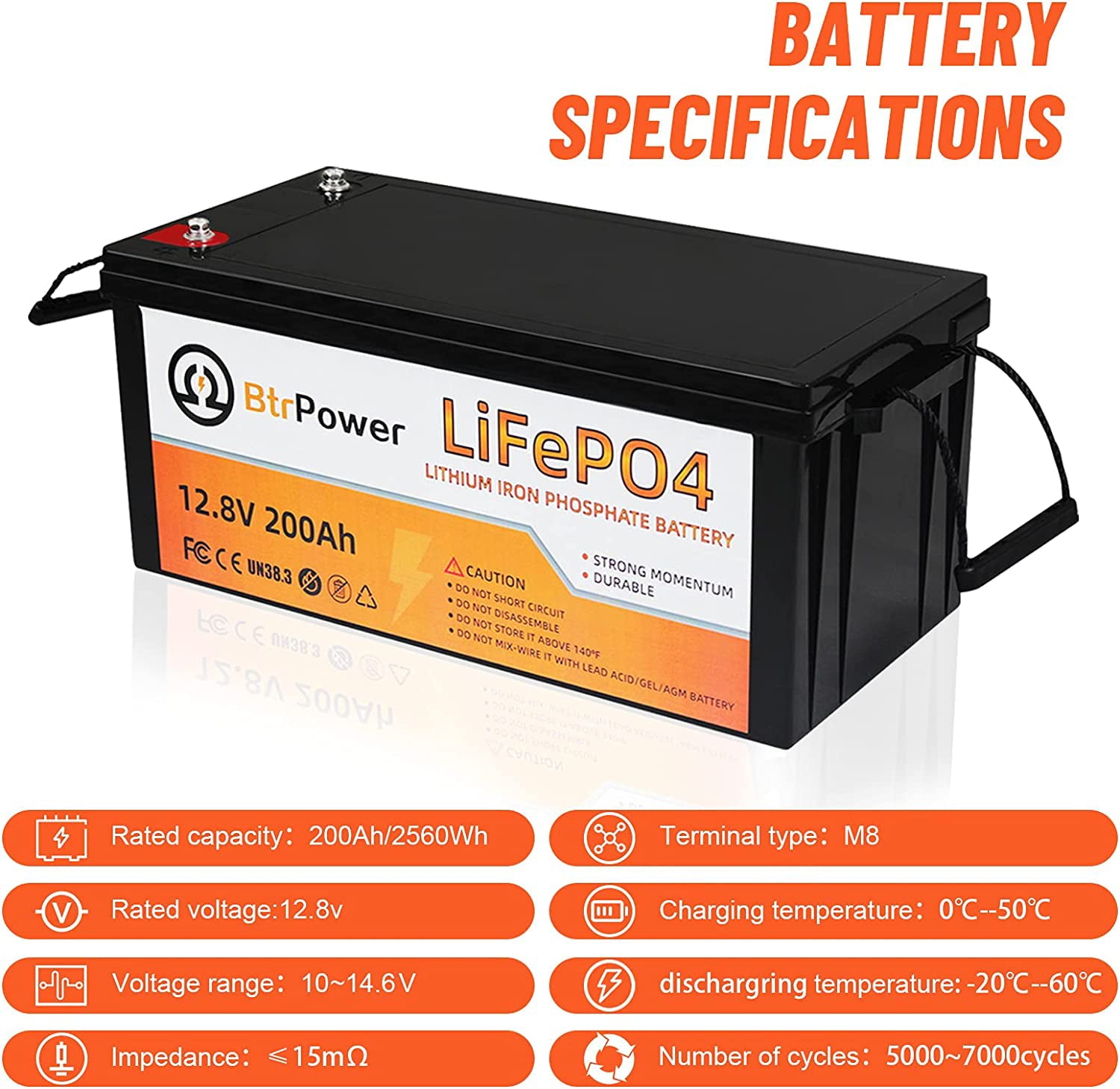 2 Pack 12V 200Ah LiFePO4 Lithium Deep Cycle Rechargeable Battery Pack Built-in 100A BMS 5000-7000 Cycles Perfect for RV Solar Marine Overland Off-Grid Application