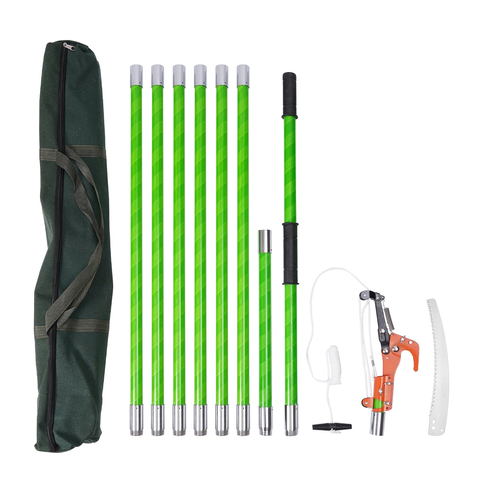 TFCFL 26ft Tree Pole Pruner Manual Tree Saw Cutter Set Tree Branch Garden Tools