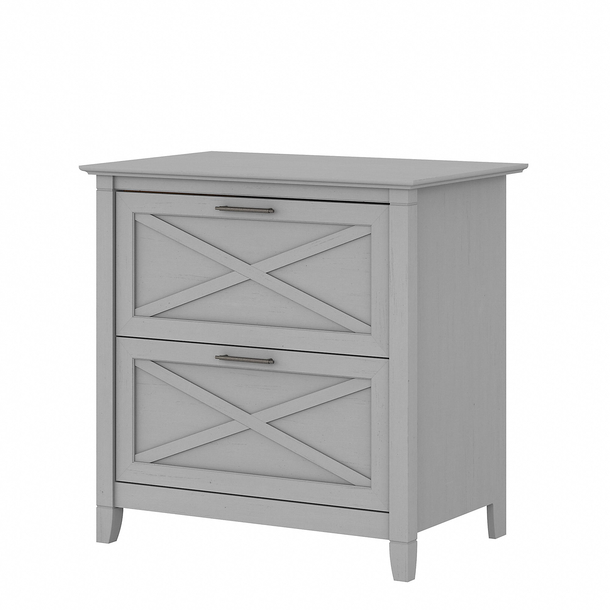 Bush Furniture Key West 2 Drawer Lateral File Cabinet in Pure White Oak
