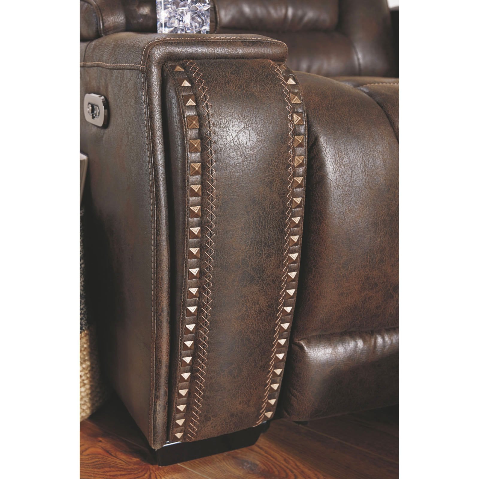 Signature Design by Ashley Game Zone Power Reclining Loveseat with Console and Adjustable Headrest